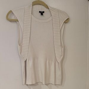 Express Cream Ribbed Tank Top
